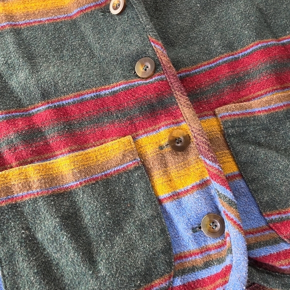 Striped Multicolor Button-Up Vest - Picture 2 of 4